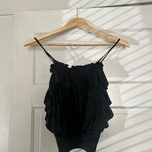 Free People Cropped Ruffle Tank